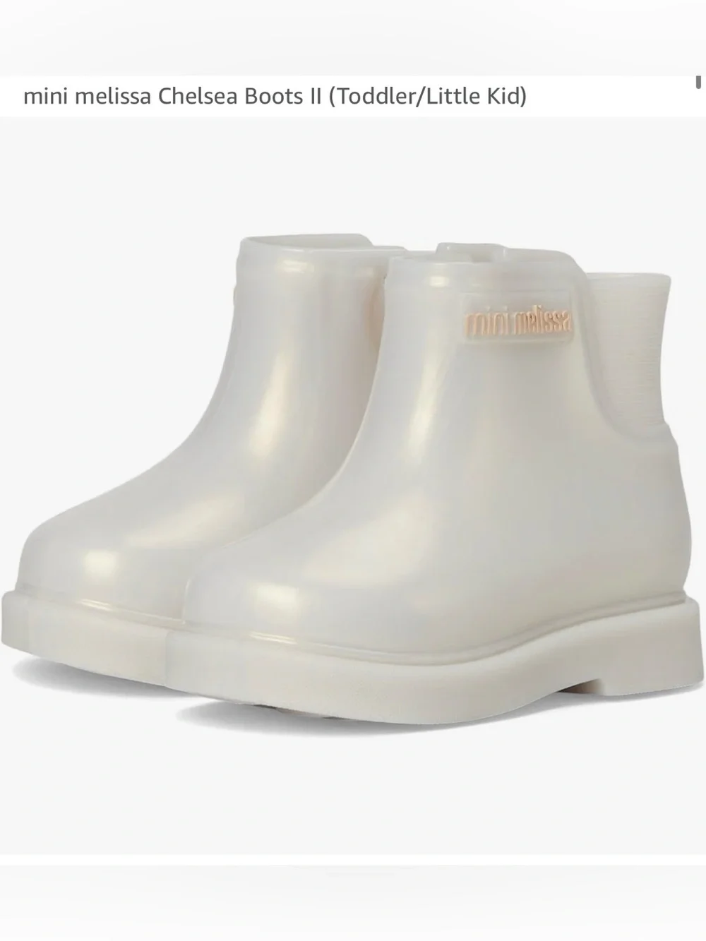 Mini Melissa Chelsea Rain Boots in Pearl